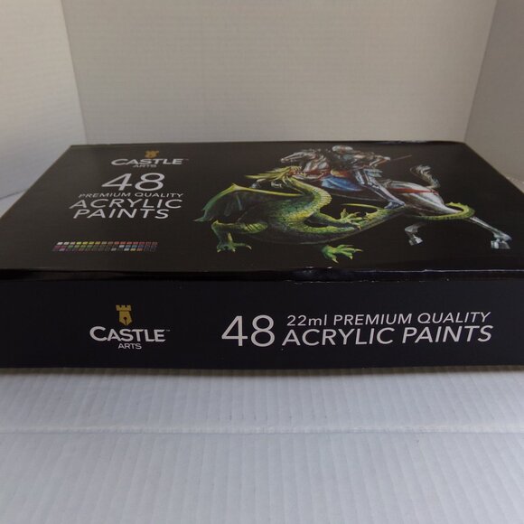 Castle Arts 48 Premium Quality Acrylic Paint And Brushes - Picture 5 of 16